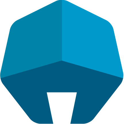Abstract Design | All Good All Bad A blue geometric shape resembling a faceted gem is shown, representing a visual element for business reviews.