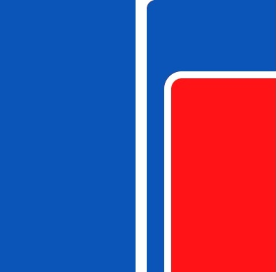 ROCAD Construction Limited logo, a blue and red sign with a white vertical line and rounded corners.
